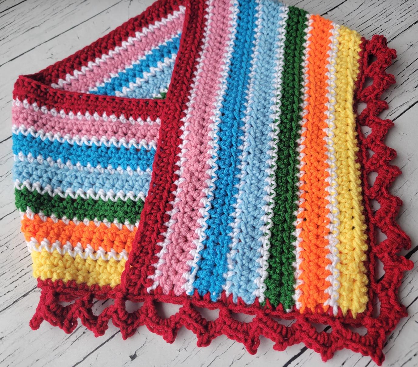 Crochet Striped Neck Warmer