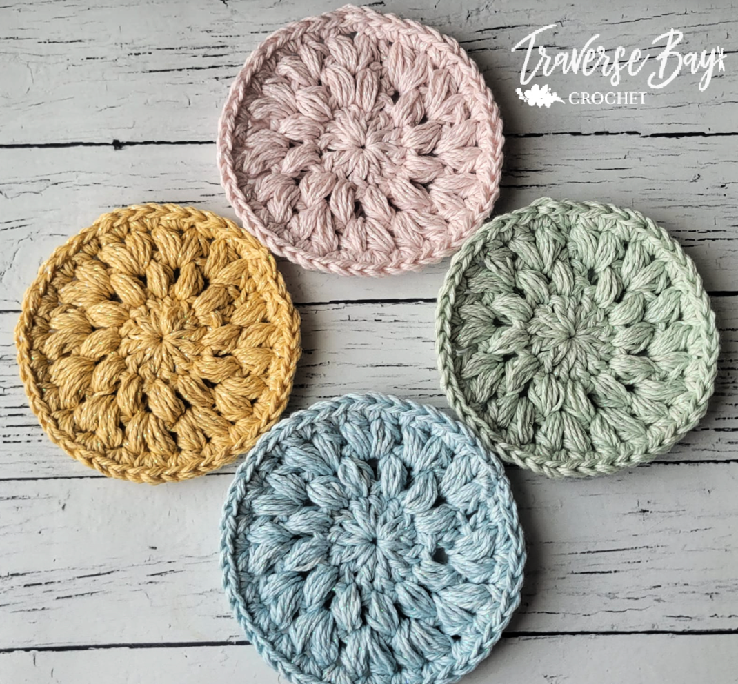Crochet Puff Coaster Pattern