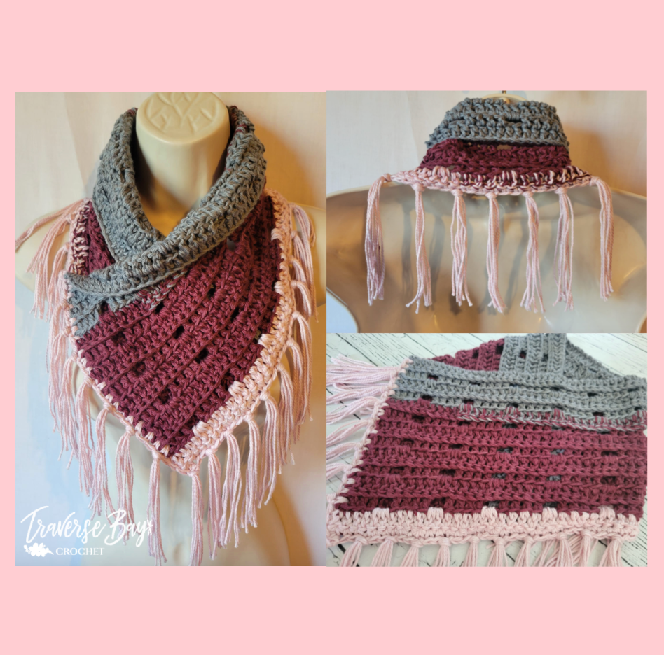 Crochet Fringe Neck Warmer Cowl Pattern