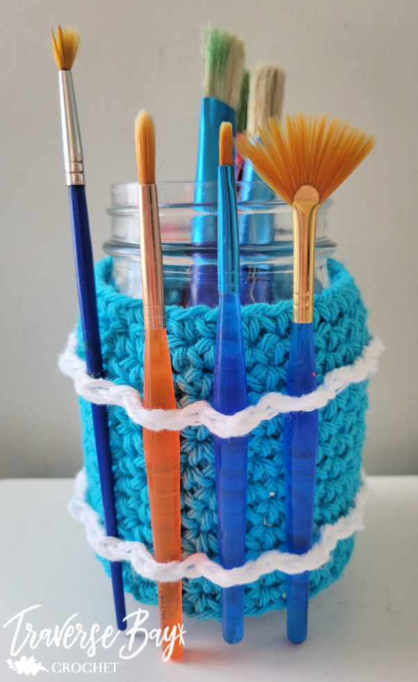 Crochet Hook Jar Organizer Free Pattern