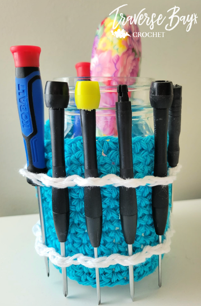 Crochet Hook Jar Organizer Free Pattern