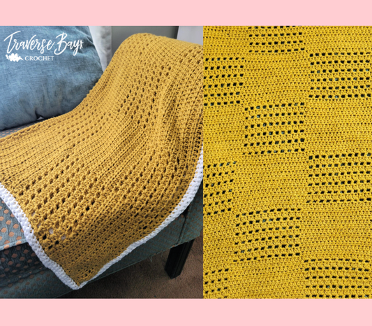 Crochet Filet Squares Baby Blanket Pattern