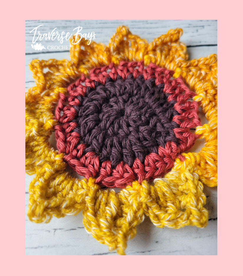 Crochet Sunflower Appliqué Pattern