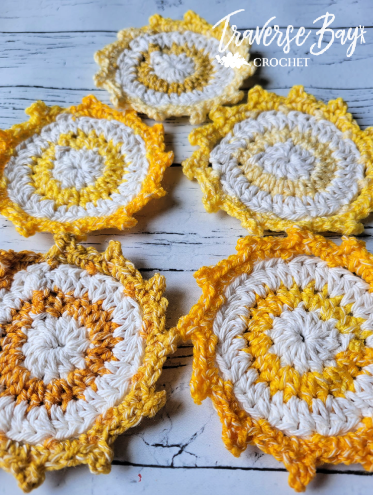 Crochet Sunshine Coaster Pattern