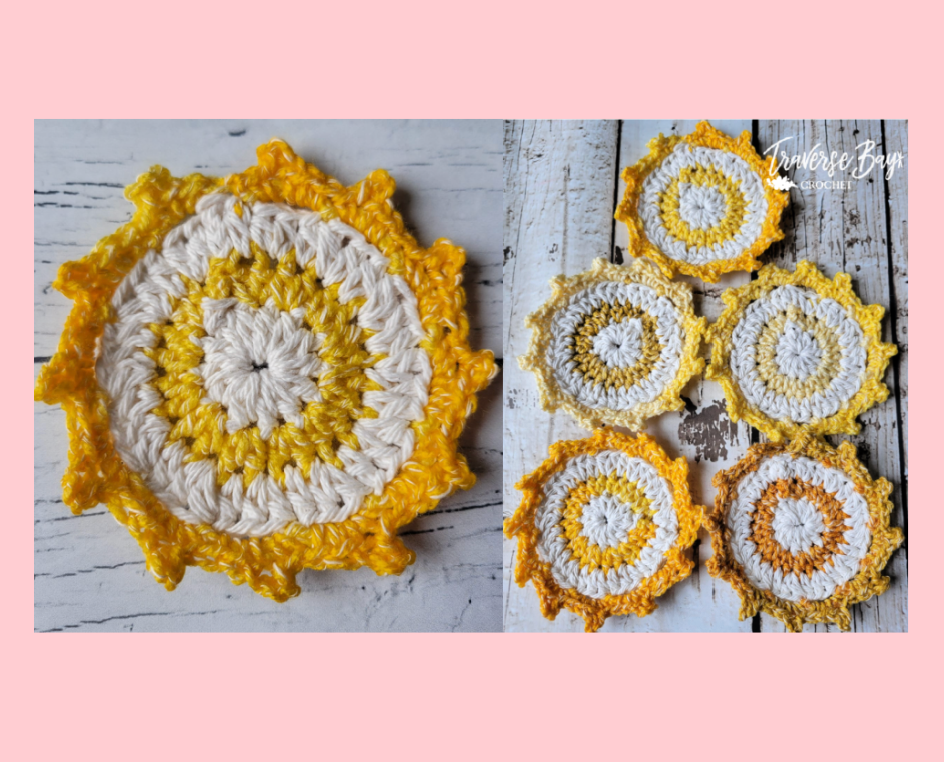 Crochet Sunshine Coaster Pattern