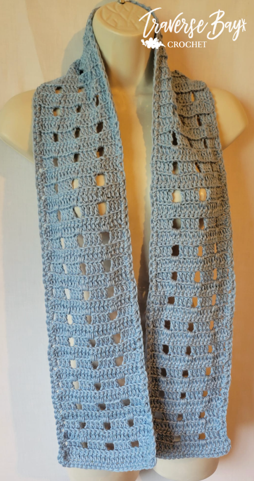 Easy Textured Crochet Filet Scarf Pattern