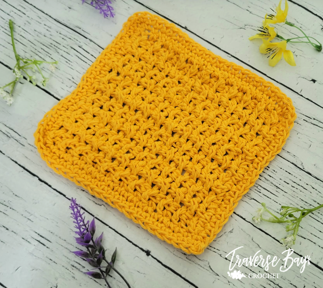 Crochet Sugar'n Cream Textured Dishcloth Pattern