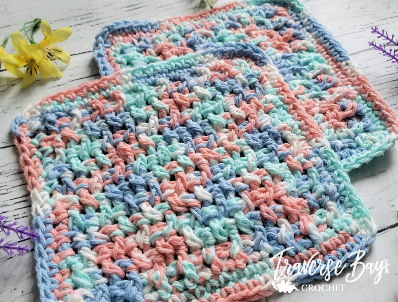 Crochet Sugar'n Cream Textured Dishcloth Pattern