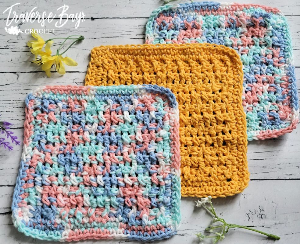 Crochet Sugar'n Cream Textured Dishcloth Pattern