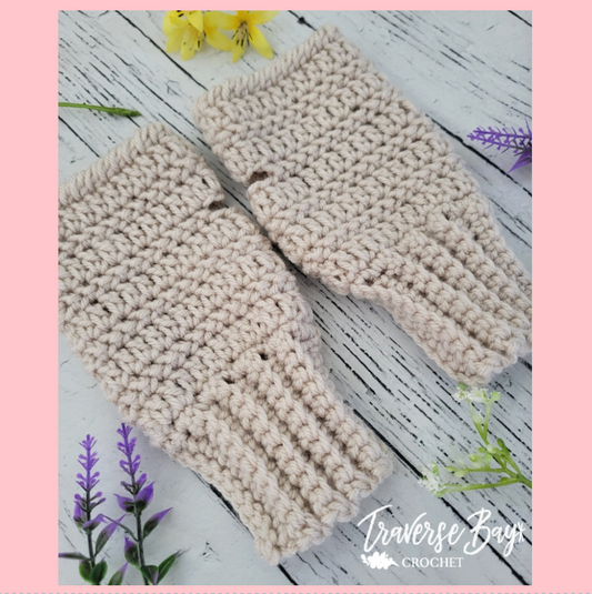 Crochet Herringbone Fingerless Mittens Pattern