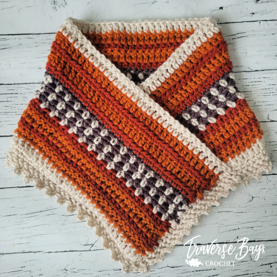 Crochet Striped Neck Warmer Pattern