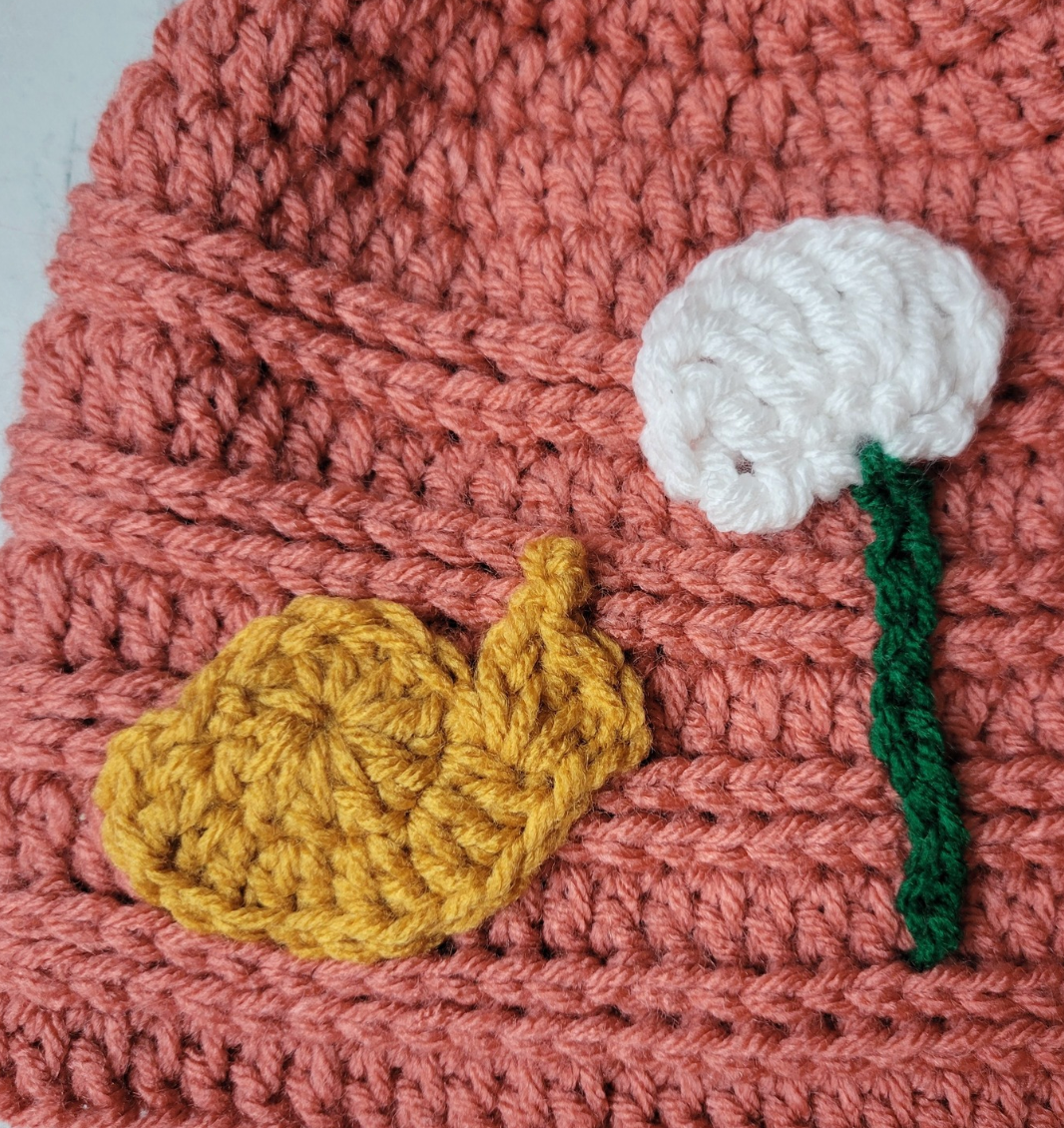 Crochet Snail Dandelion Beanie Hat Pattern