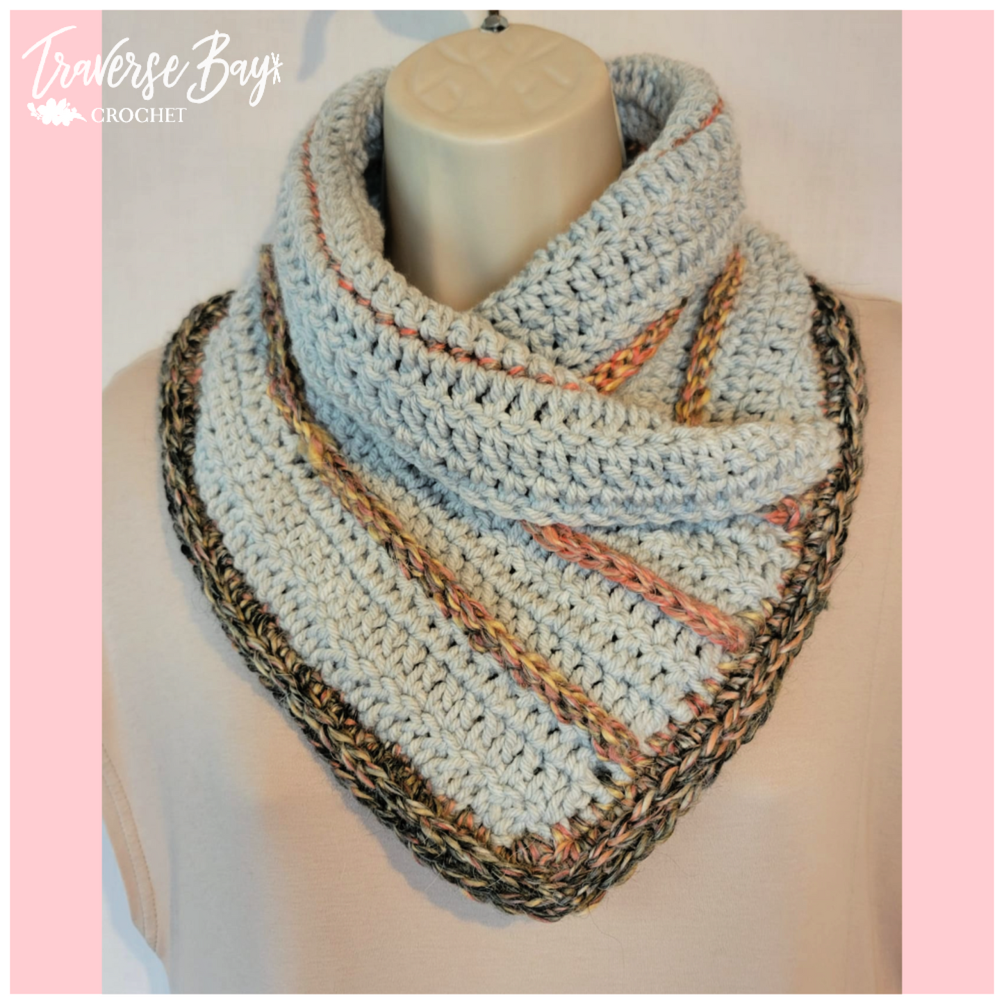 Crochet Stripe Neck Warmer Pattern