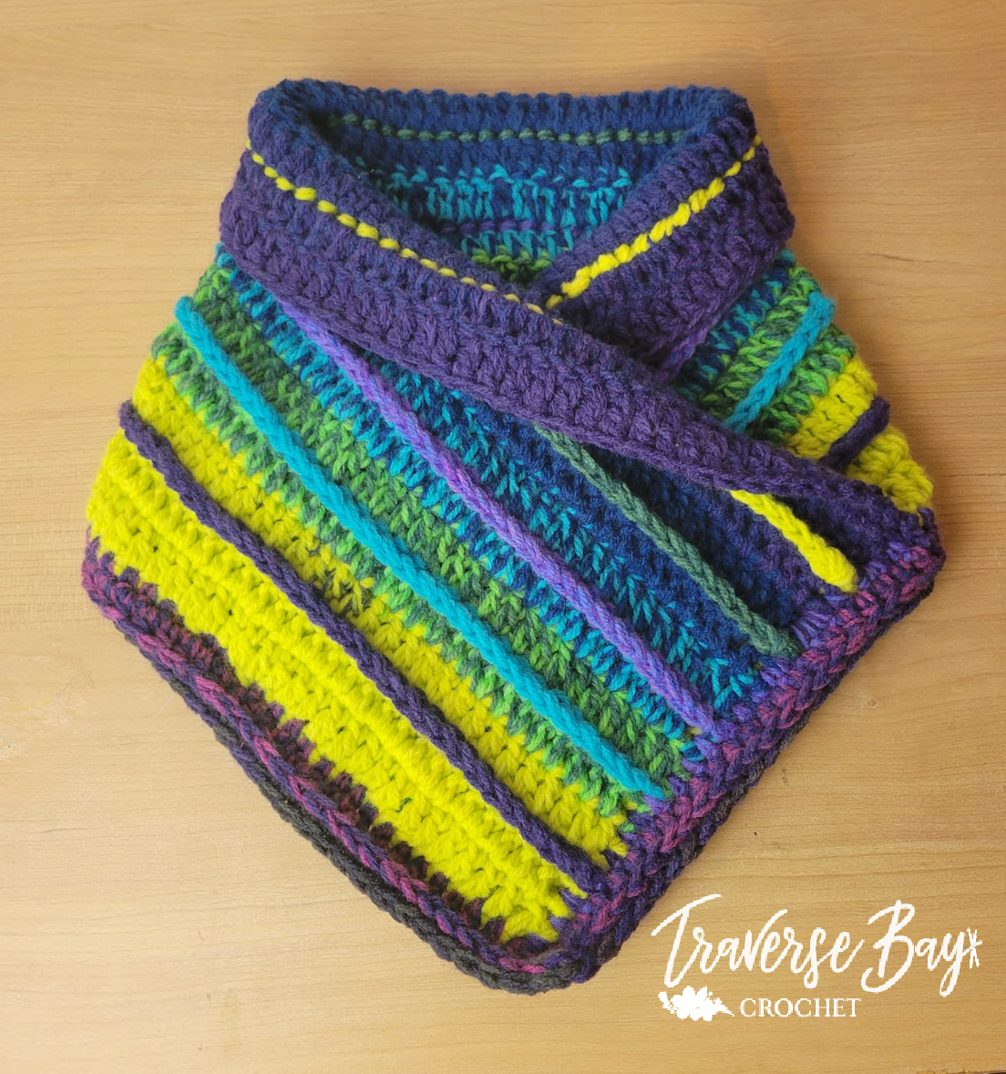 Crochet Stripe Neck Warmer Pattern