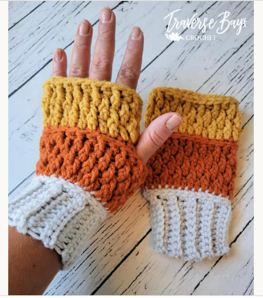 Crochet Tri Alpine Fingerless Gloves Pattern