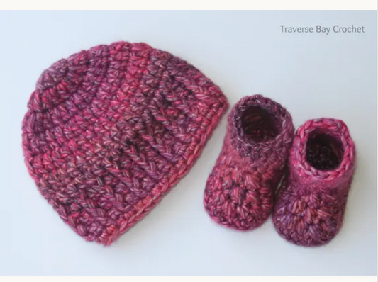 Crochet Baby Hat and Bootie Set Pattern