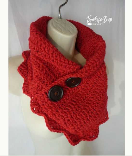 Crochet Scallop Neck Warmer Pattern