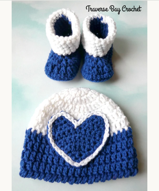 Crochet Heart Baby Set Pattern