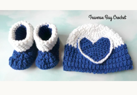 Crochet Heart Baby Set Pattern