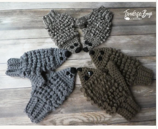 Crochet Adult Hedgehog Mittens