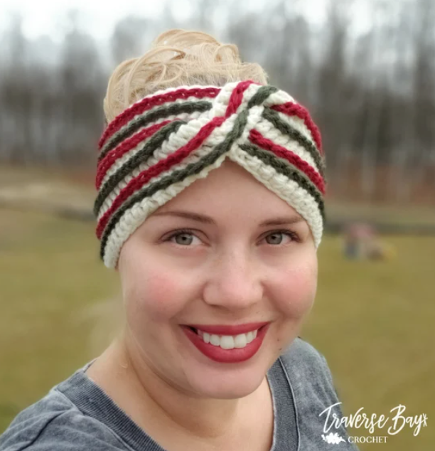 Crochet Stripe Twist Headband Pattern