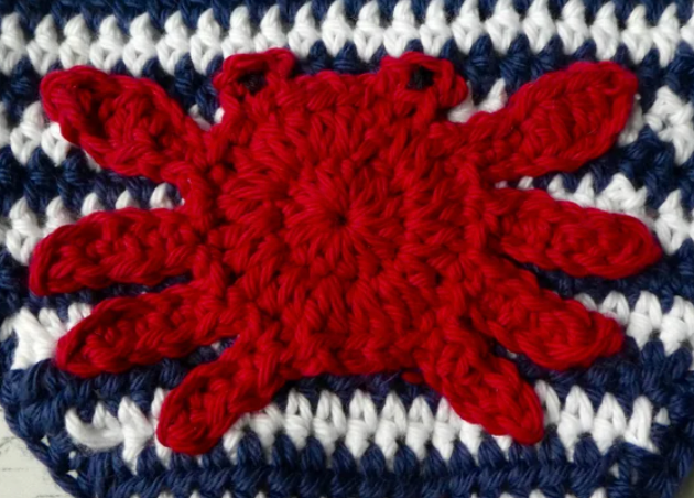 Crochet Crab Applique Pattern